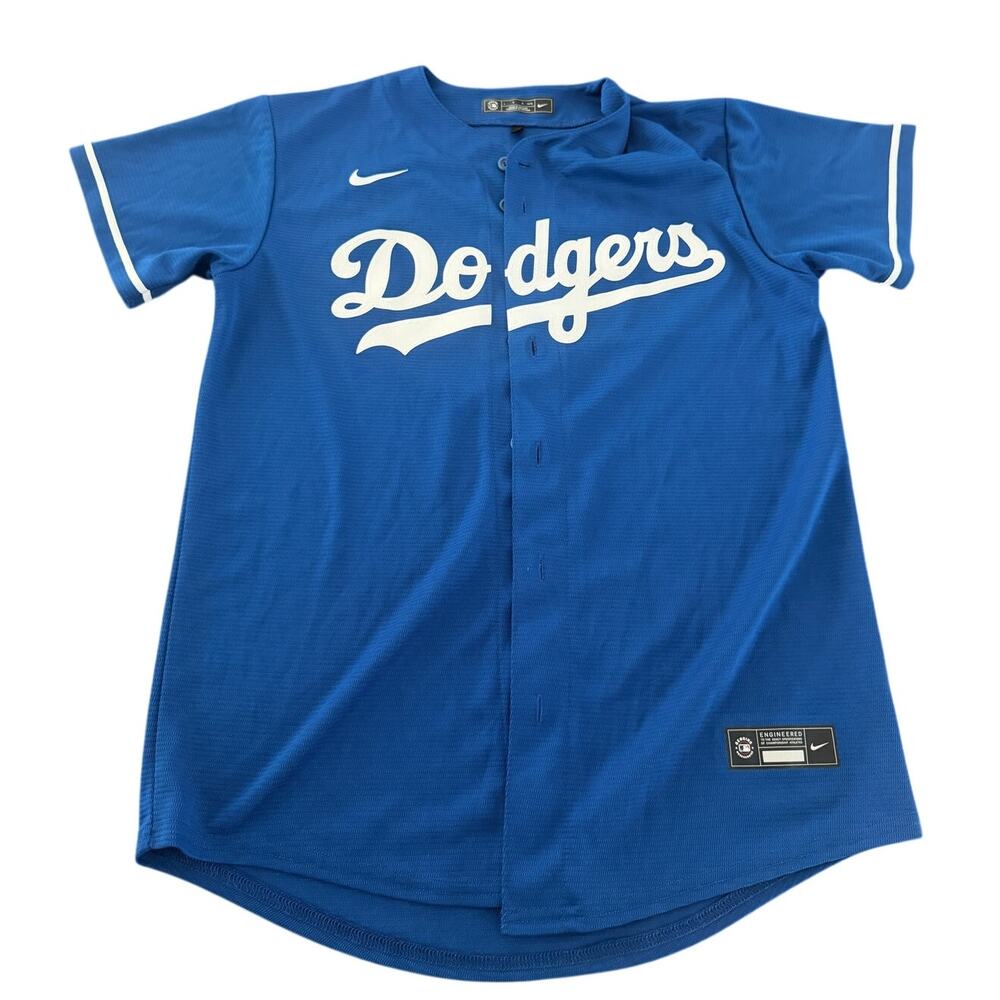 Nike LA Dodgers Cody Bellinger #35 Jersey Youth L 14-16 Blue MLB Genuine